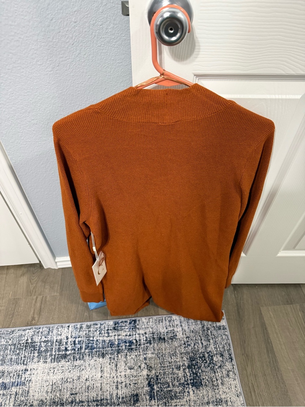 Cyrus Open-Front Cardigan in Rust - Picture 2 of 5